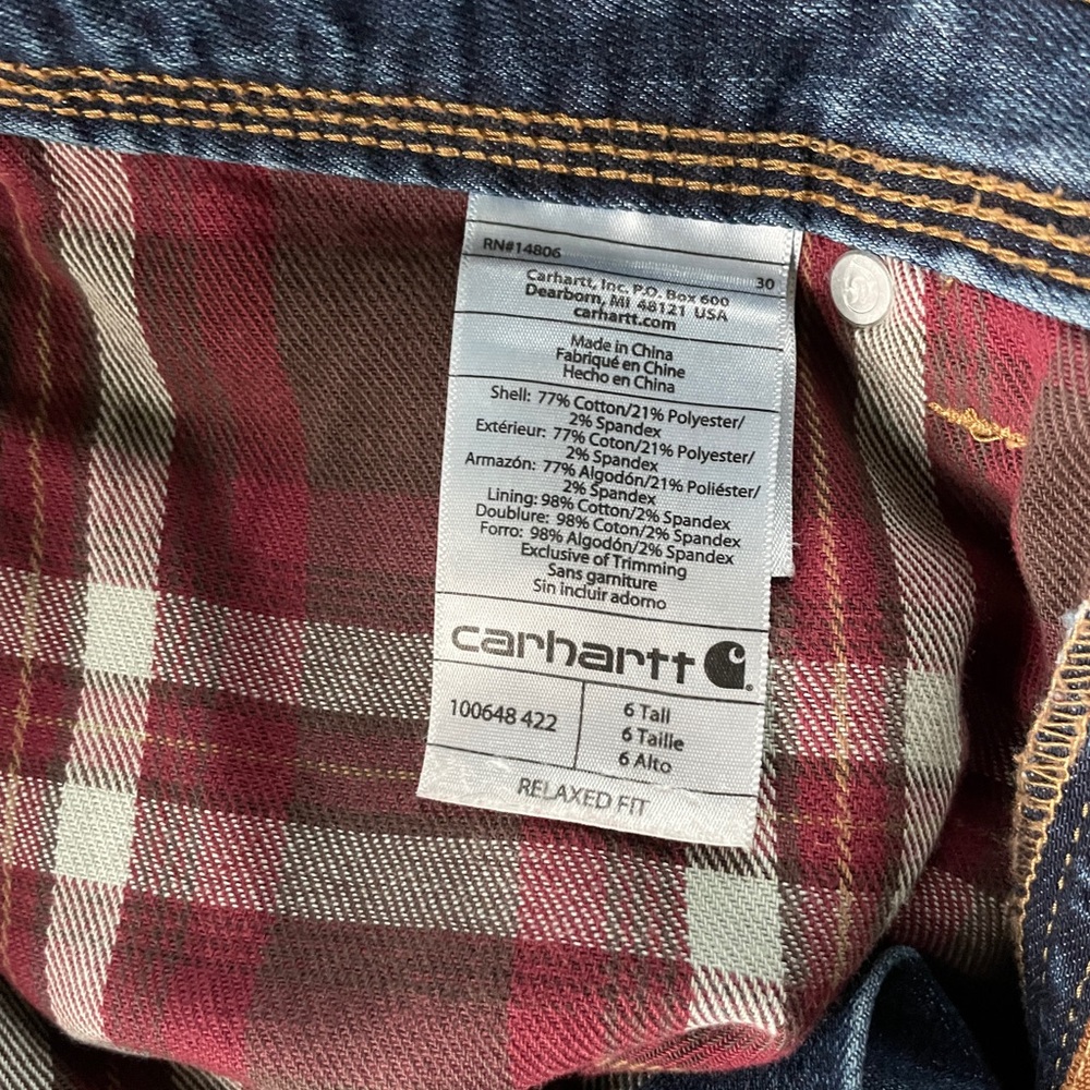 Carhartt flannel lined pants Size 6 Tall - Picture 5 of 5